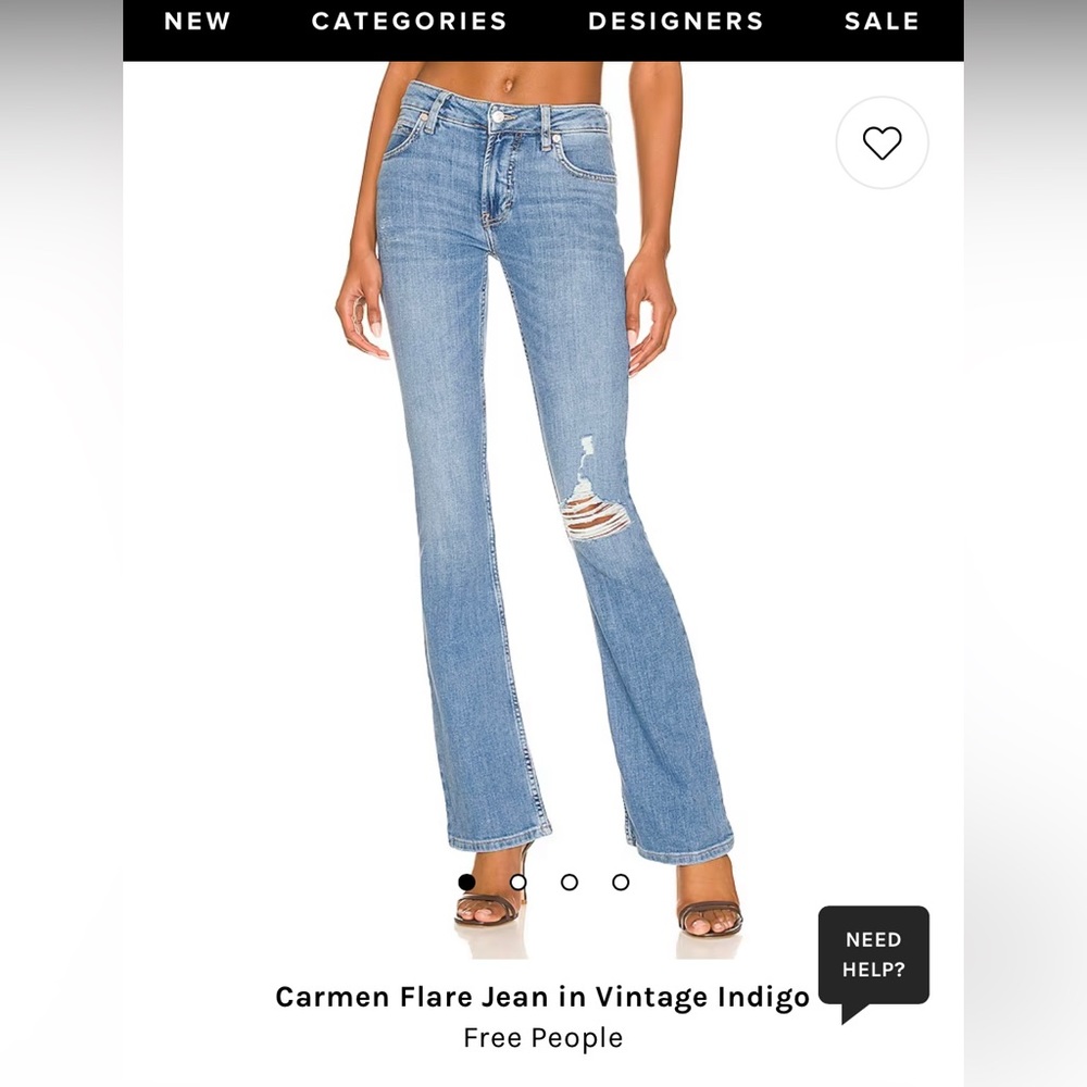 Free People NWT Carmen Flare Jean in Vintage Indigo Size 26